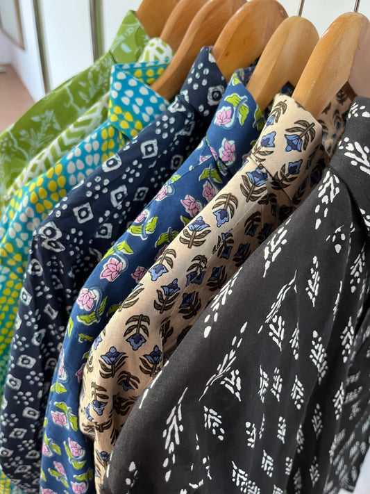 Block printed cotton shirts