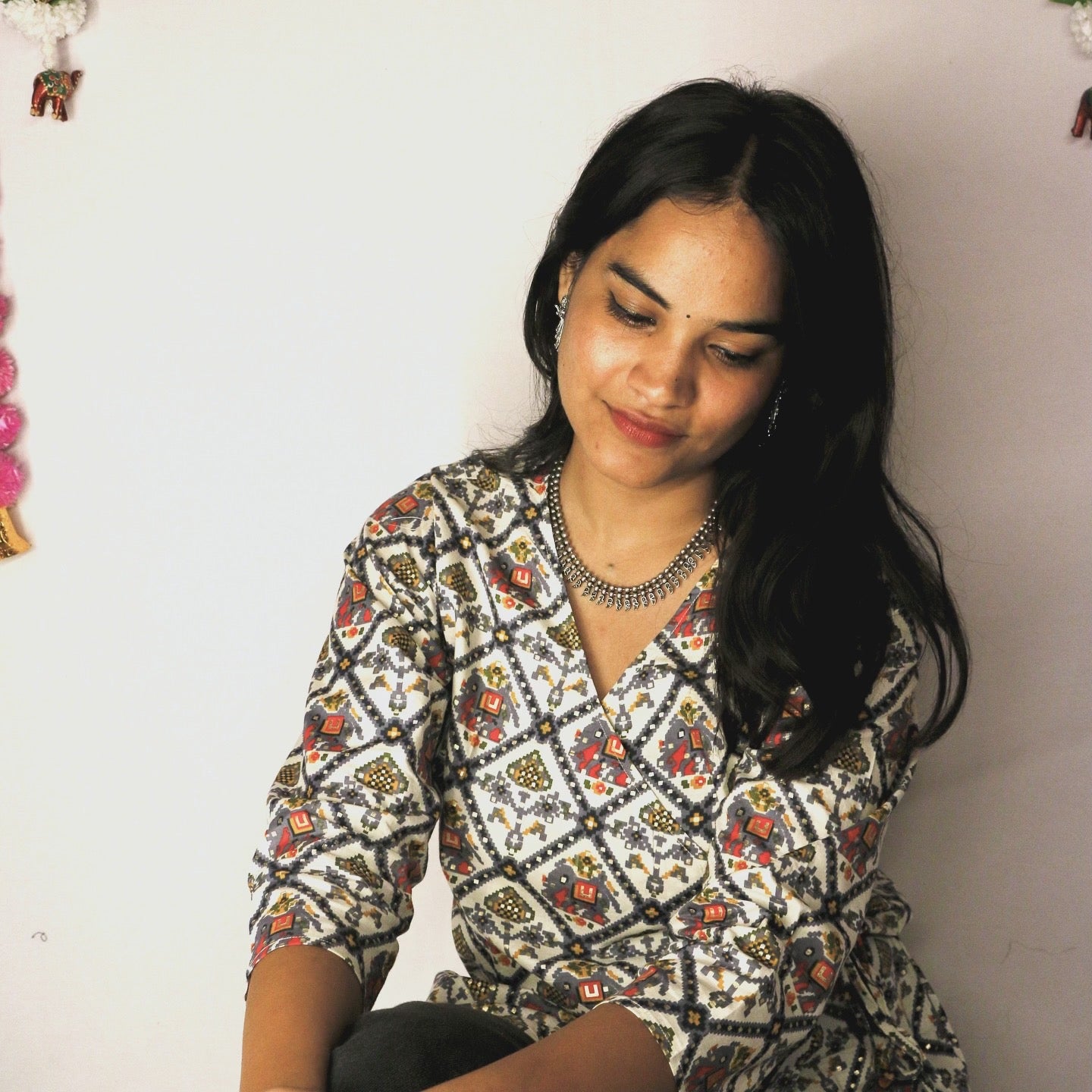Elephant printed Angrakha
