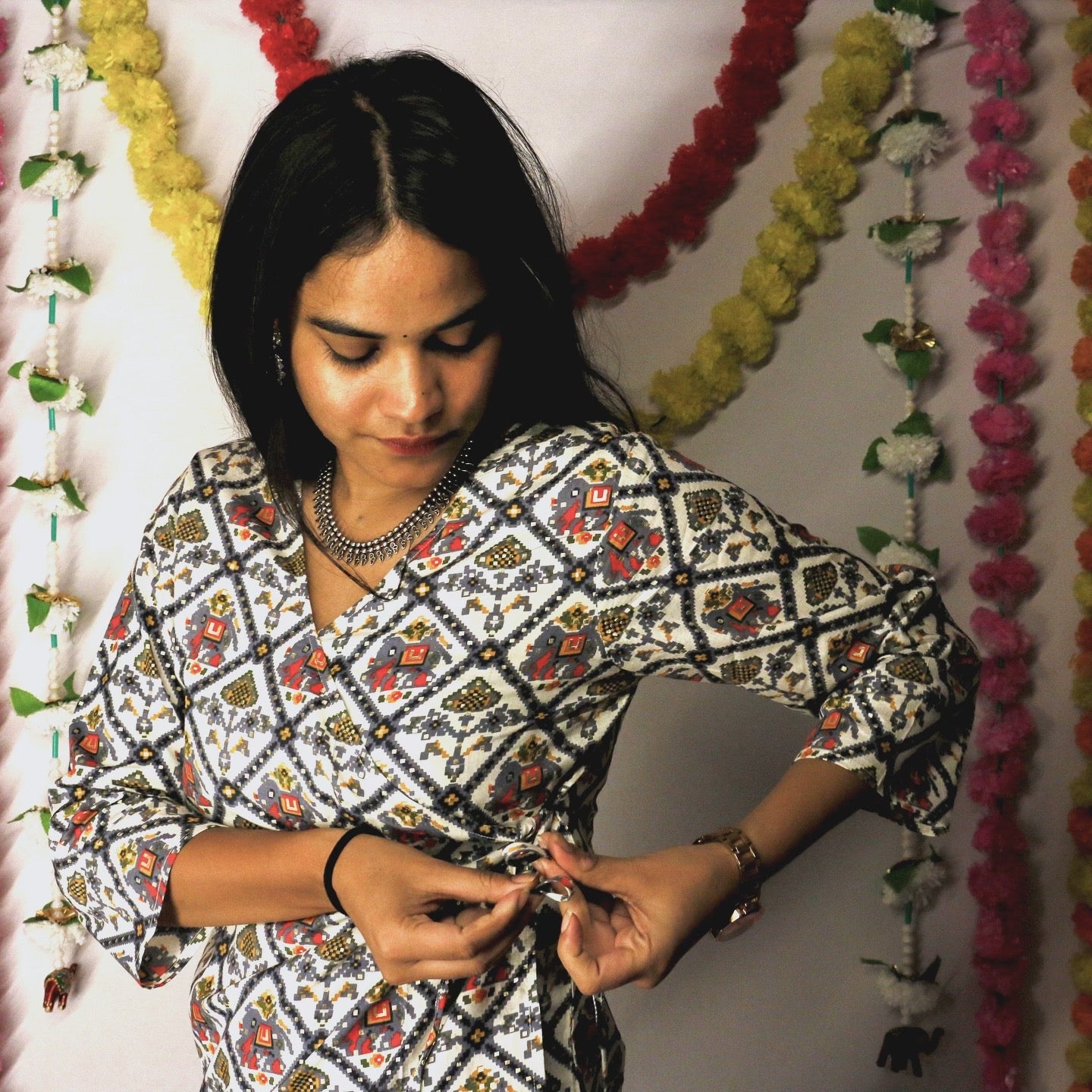 Elephant printed Angrakha