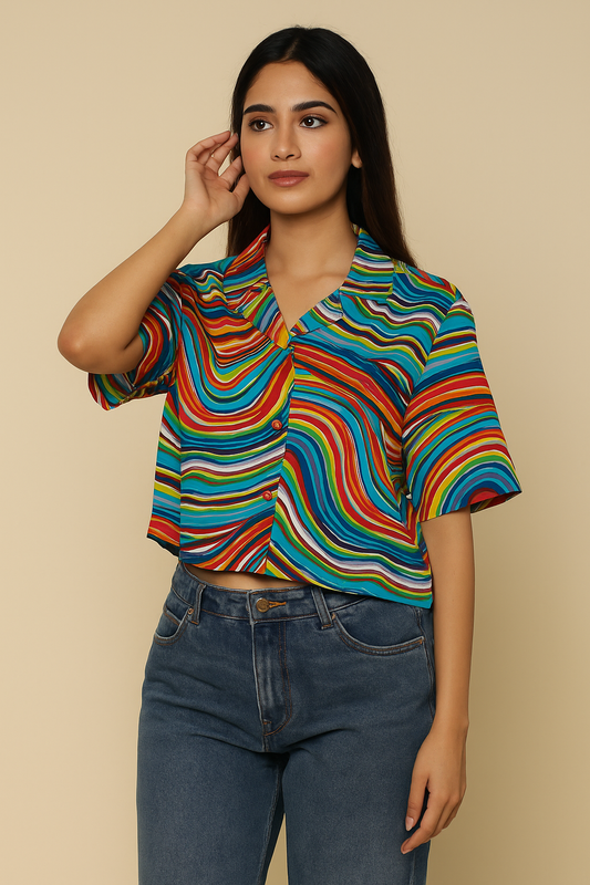 Colorful crop shirt