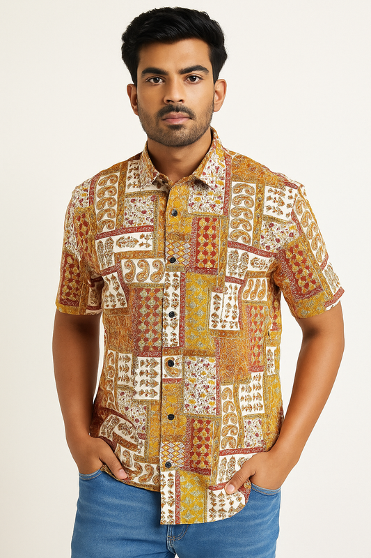 Yellow patched shirt