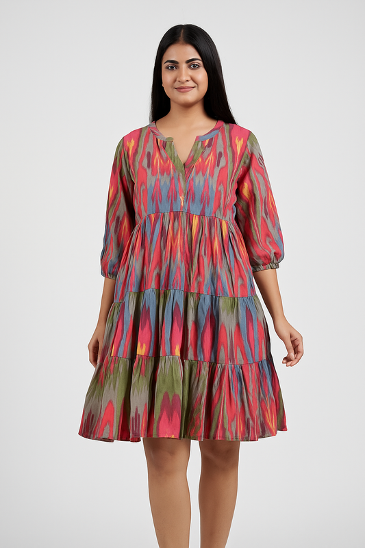 Multi color ikat dress