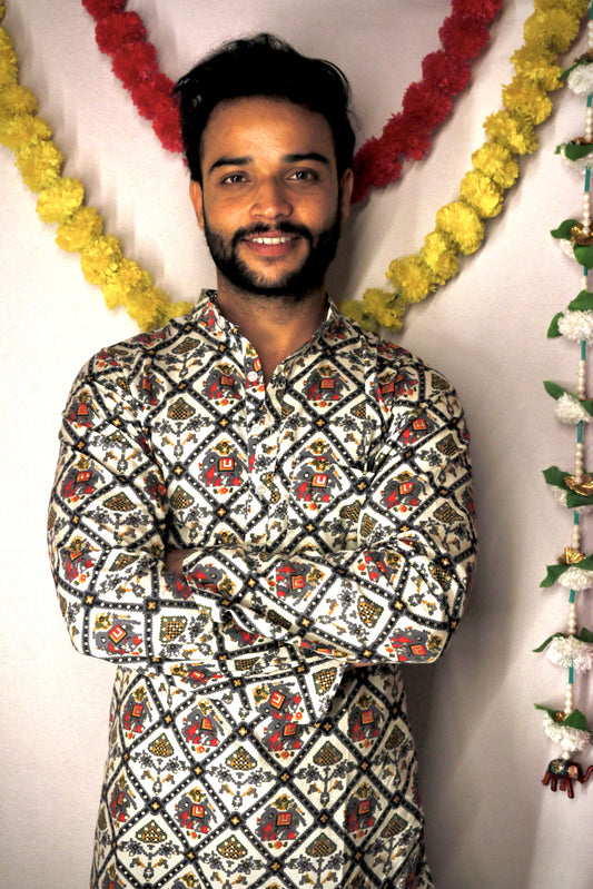 Elephant printed kurta