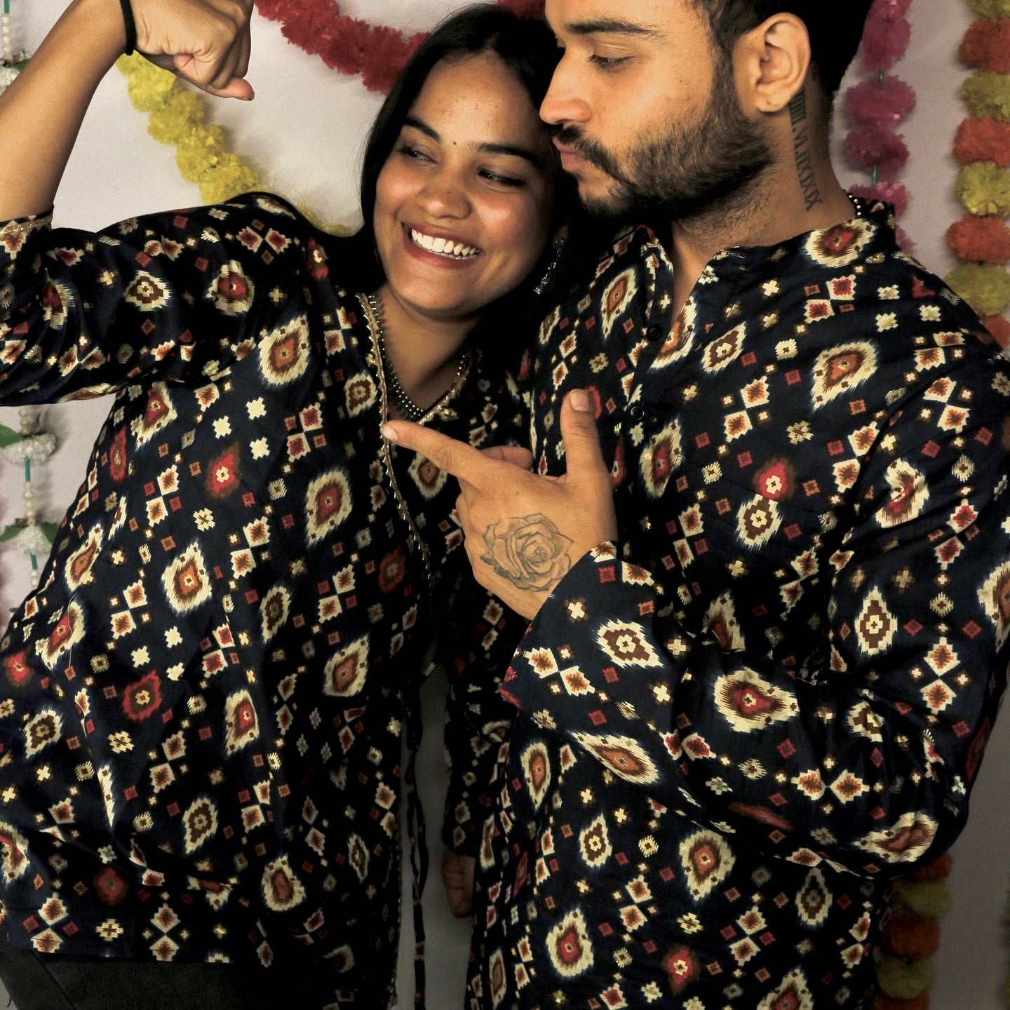 Blue Angrakha kurta