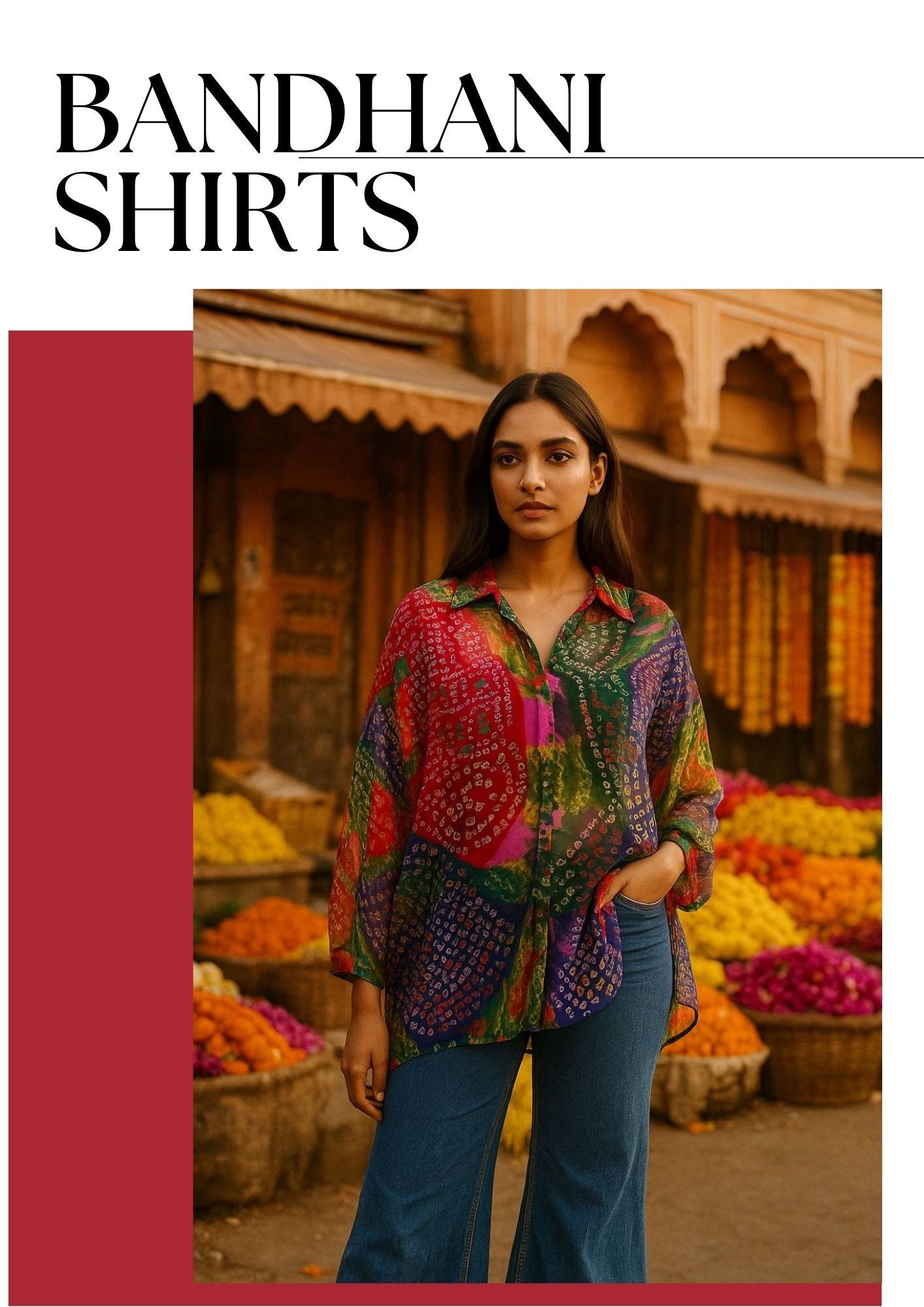 Multi color bandhani shirt