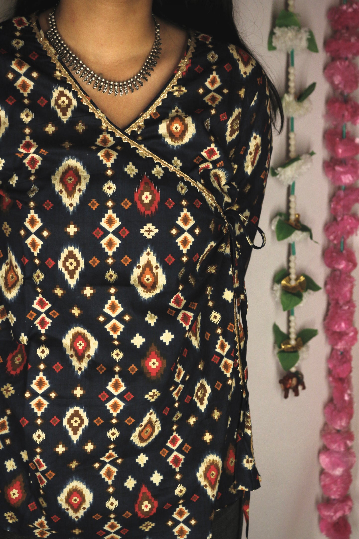 Blue Angrakha kurta