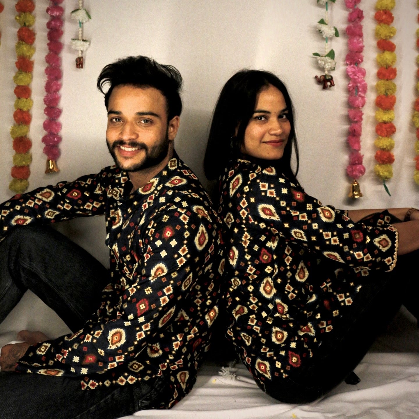 Blue Angrakha kurta