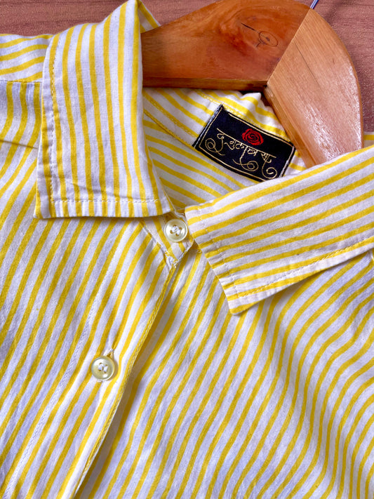 Lulu-yellow striped shirt