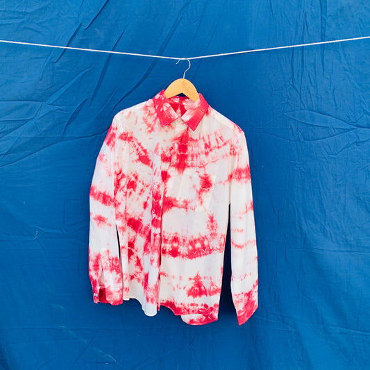 Red tie dye mens shirt