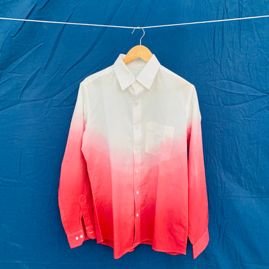 Red ombre dyed full sleeve shirt