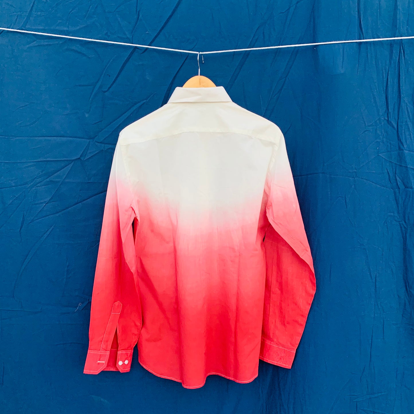 Red ombre dyed full sleeve shirt