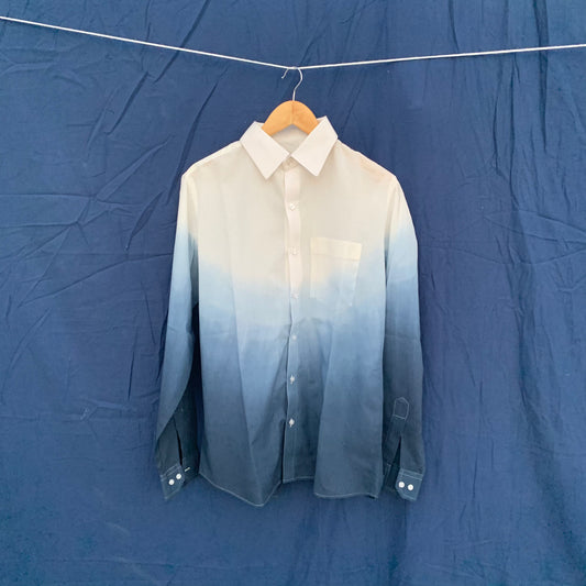 Blue ombre dyed full sleeve shirt