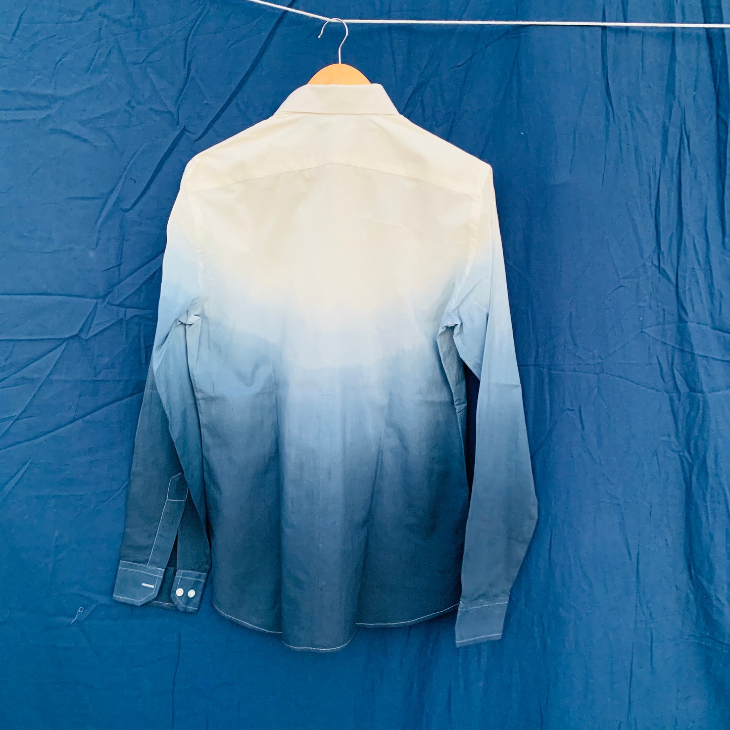Blue ombre dyed full sleeve shirt