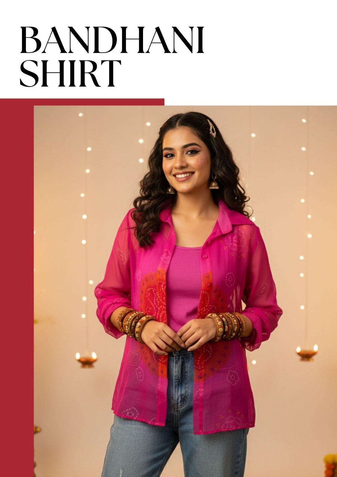 Pink & Orange Bahndhani Shirt
