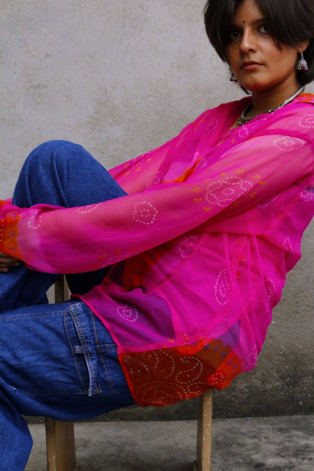 Pink & Orange Bahndhani Shirt