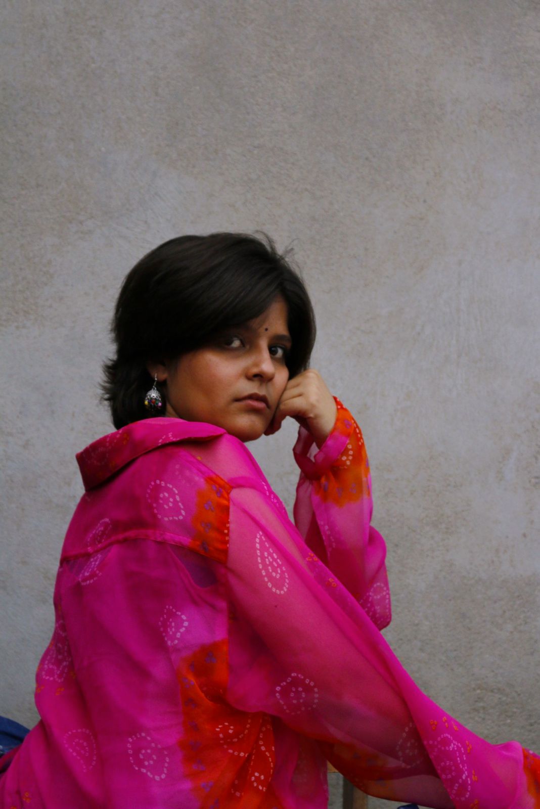 Pink & Orange Bahndhani Shirt