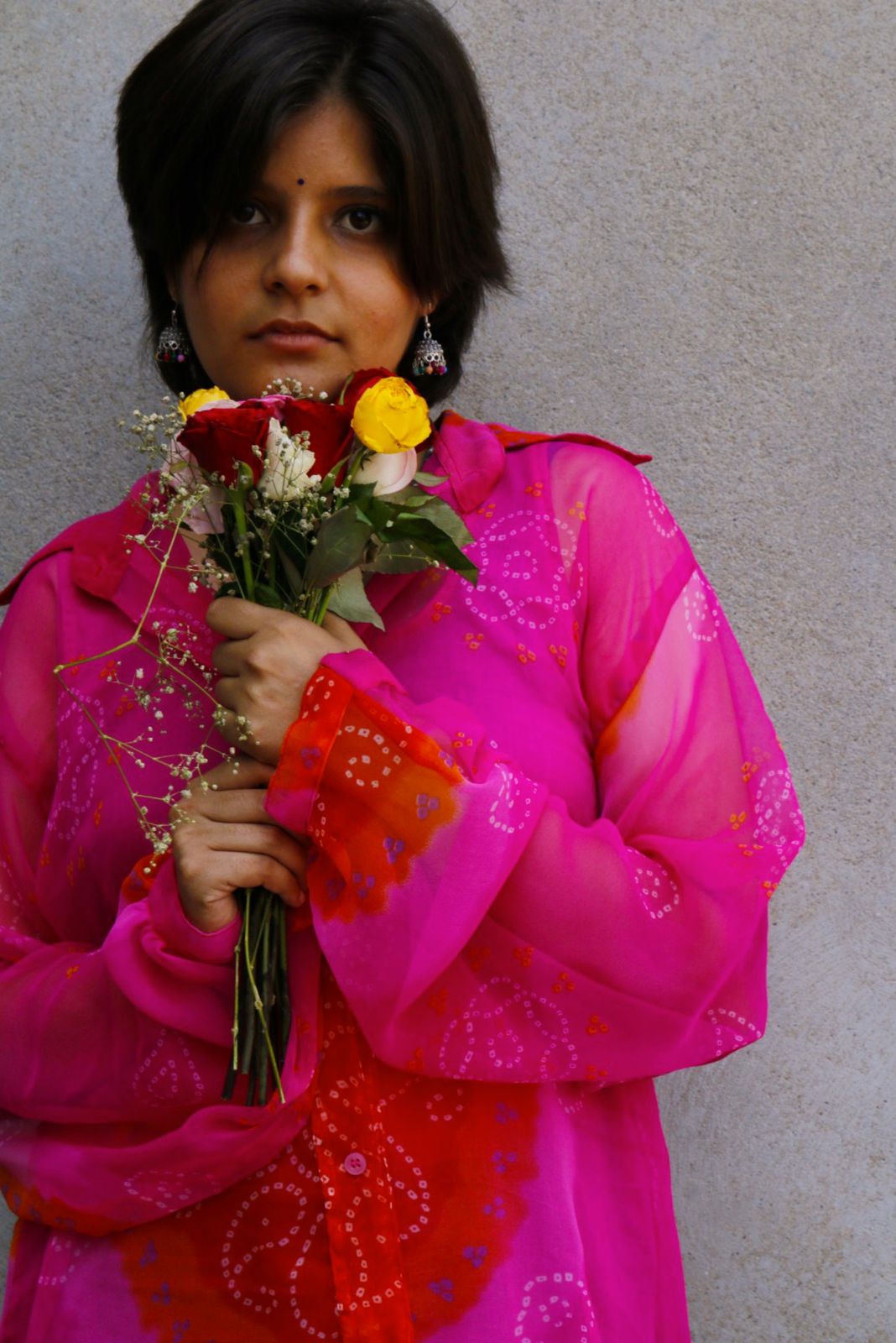 Pink & Orange Bahndhani Shirt