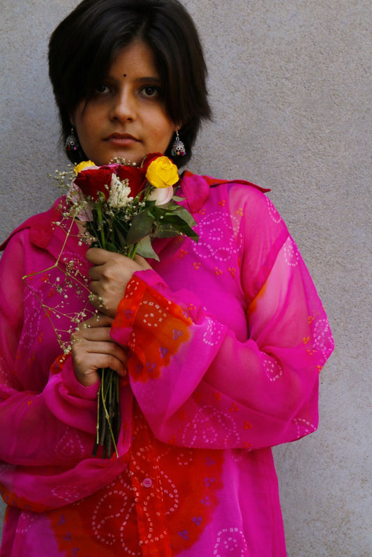 Pink & Orange Bahndhani Shirt